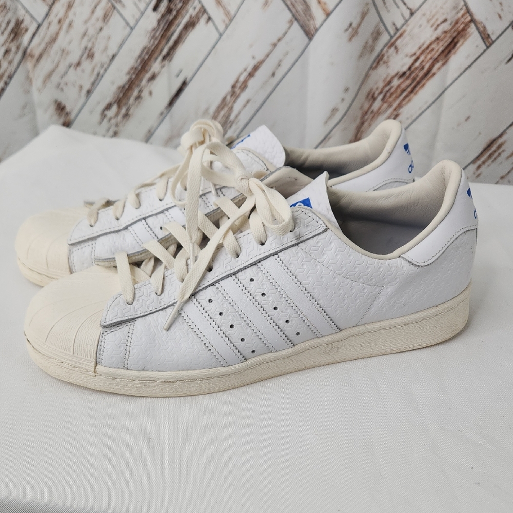 Adidas Superstar 82‎ Debossed Geometric White Sneakers Shoes